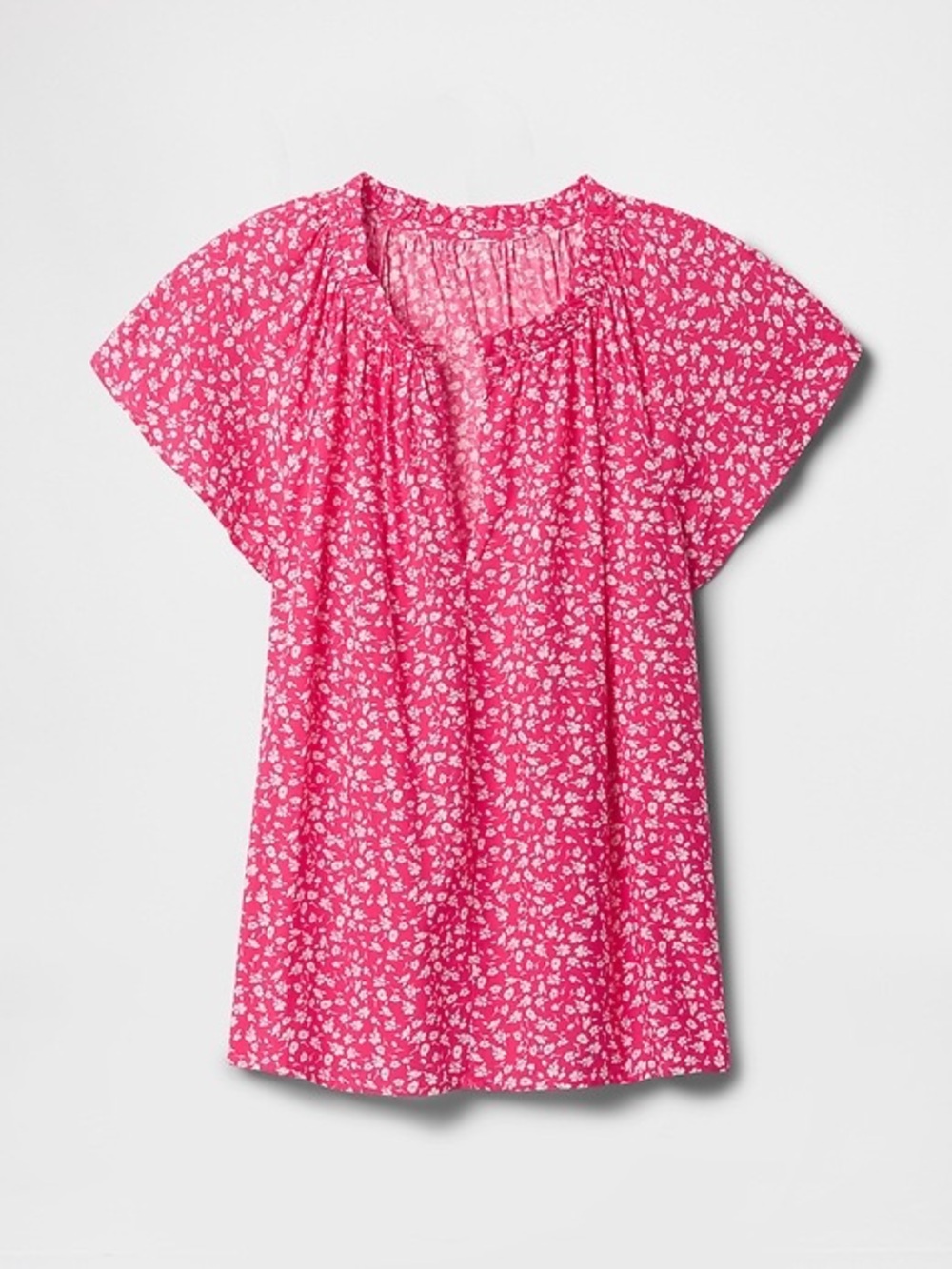 GAP Pink Floral Short-Sleeve Tunic